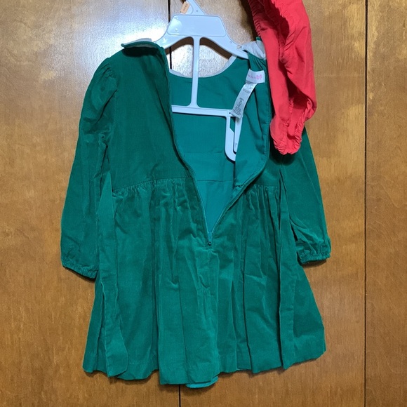 LAST CHANCE- 2T Poinsettia corduroyed Holiday Dress with “undies” - Picture 6 of 11